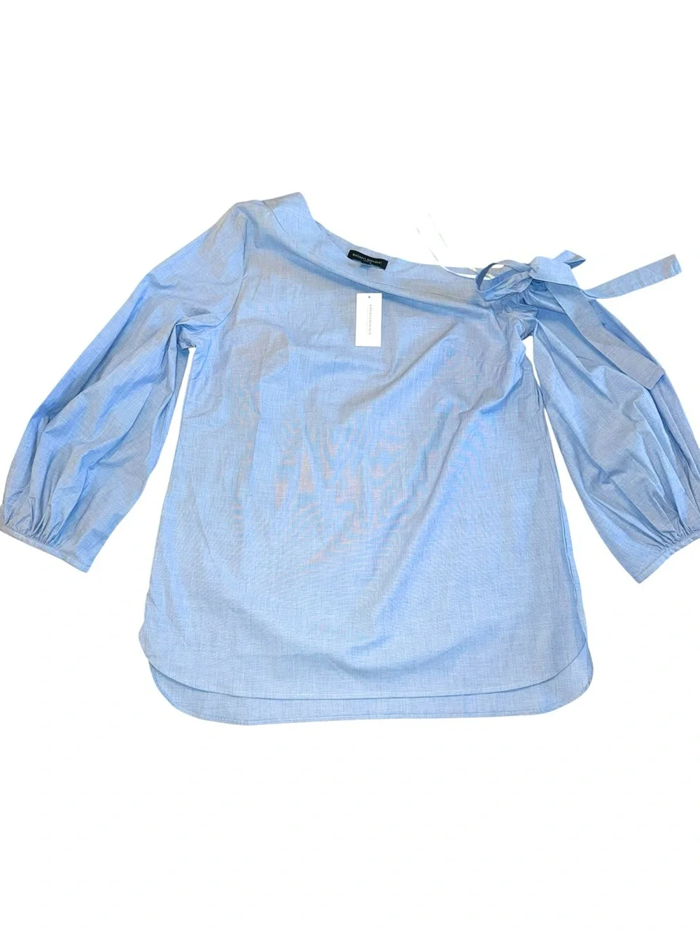 NWT Banana Republic One Shoulder Puff Sleeve Bow Top Blouse Med